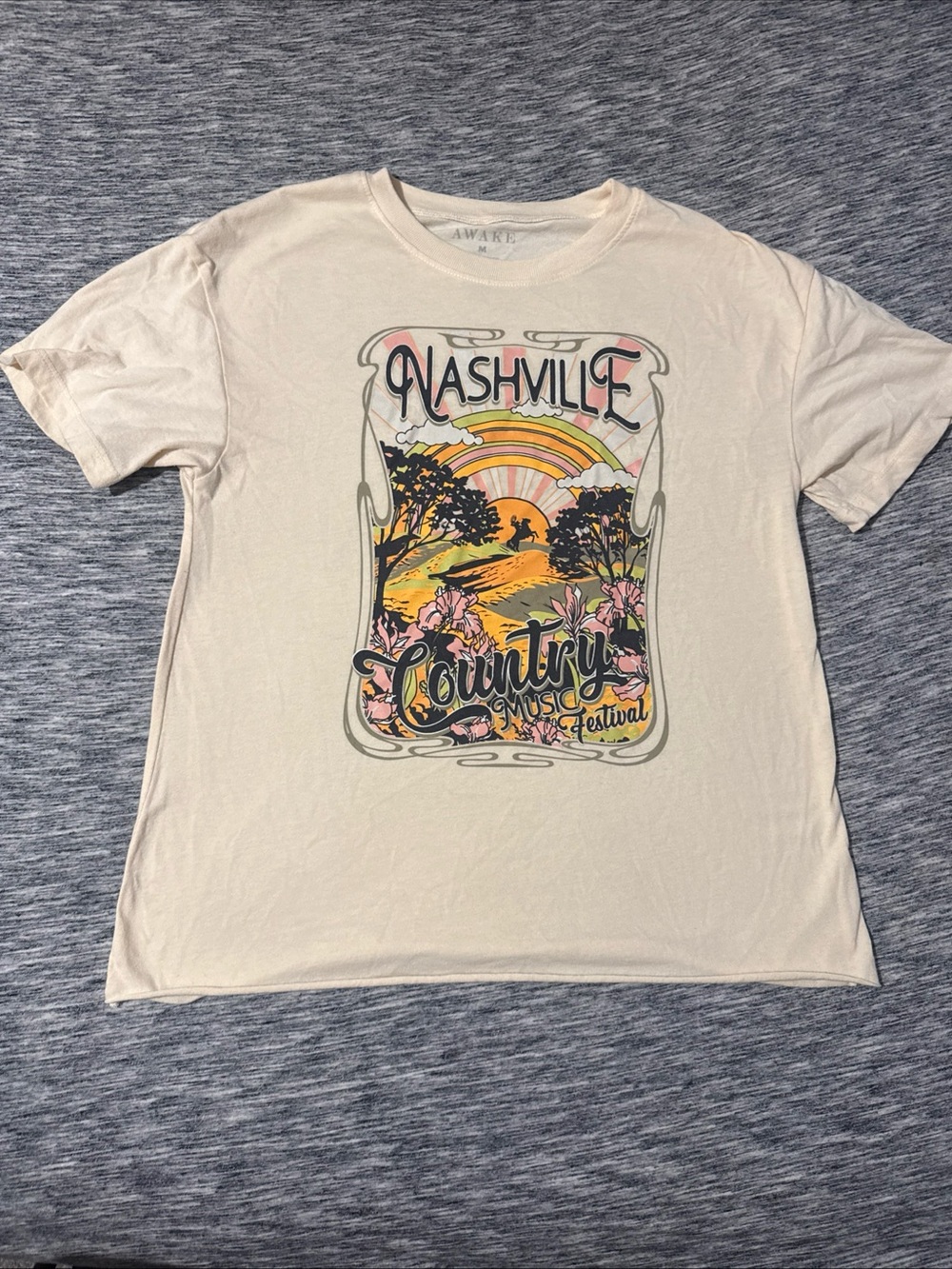 Awake Cream Nashville Country Music Festival Graphic Tee